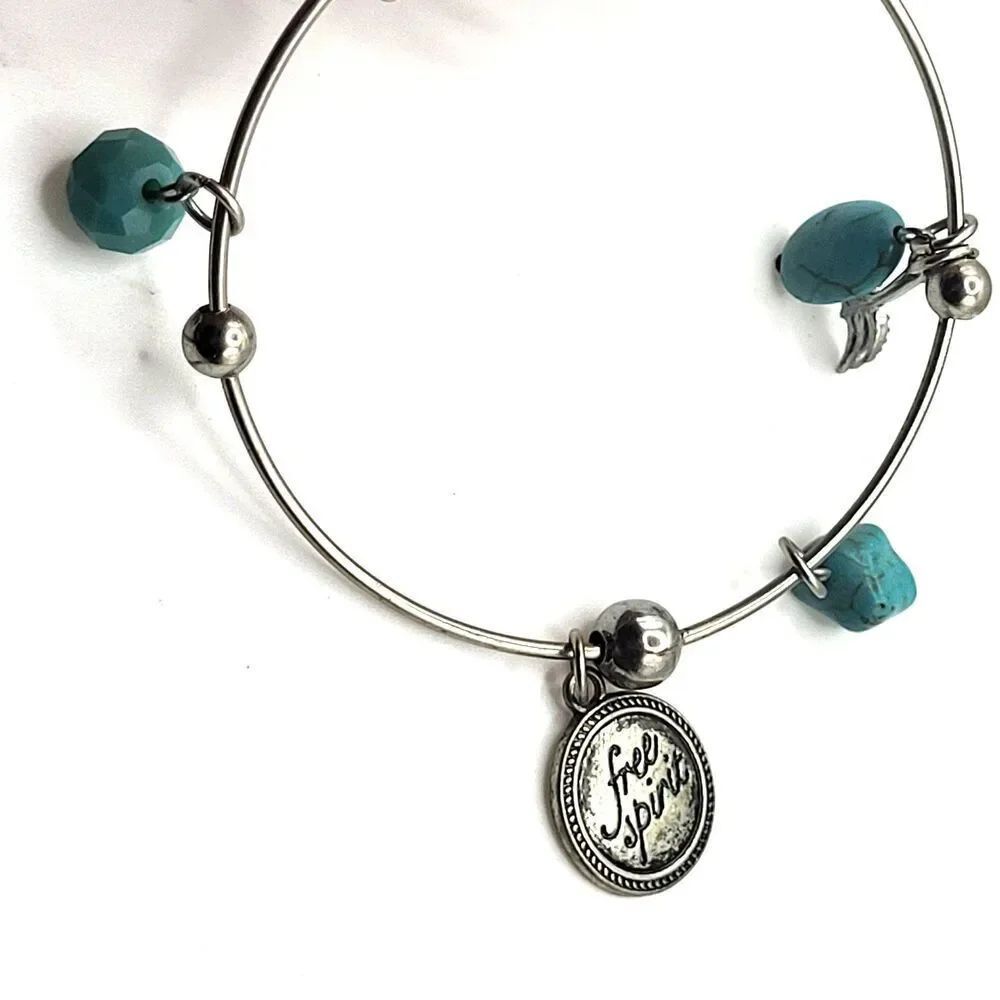 Wire Charm Bracelet Free Spirit Southwestern 2.5in wide